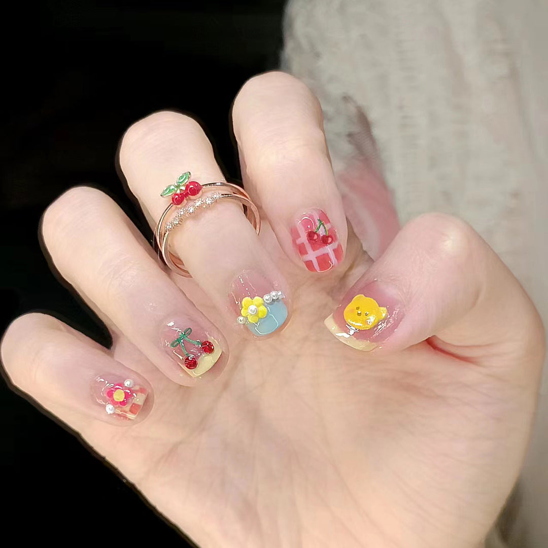 Whimsical Character Design Press-On Nail Set Kalsten