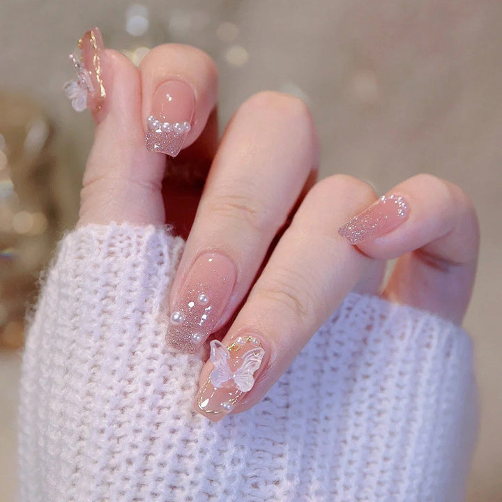 Decorative Stiletto Press-On Nails with Gemstone Accents Kalsten
