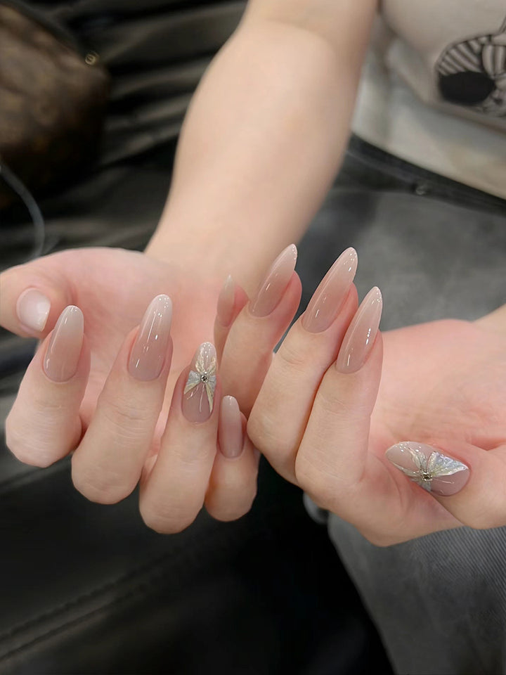 Elegant Gel Press-On Nails with Rhinestone and Glitter Accents Kalsten