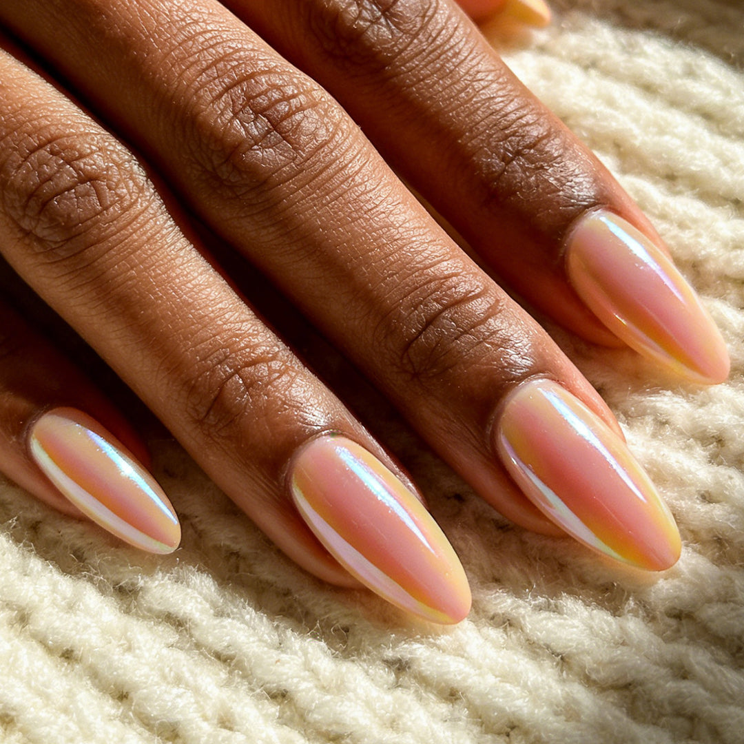 Iridescent Almond Shape Press-On Nails Kalsten