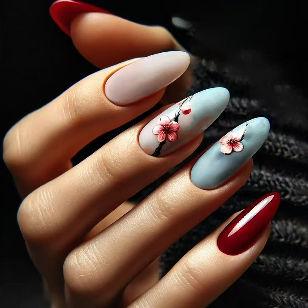 Artistic Floral Press-On Nail Designs Kalsten