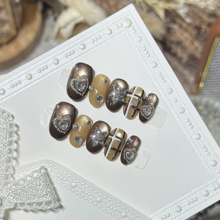 Artistic Stiletto Press-On Nail Set with Luxury Decorative Accents Kalsten