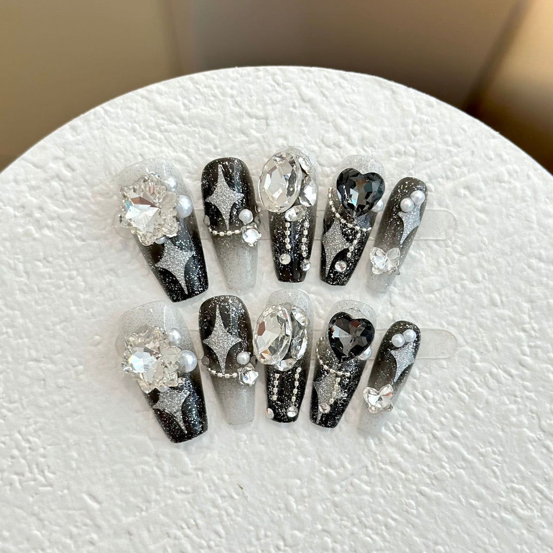 Artistic Glittering Press-On Nail Set