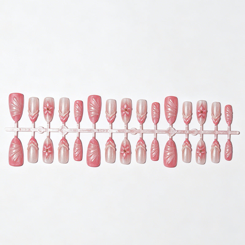 Artistic Floral Press-On Nail Set Kalsten