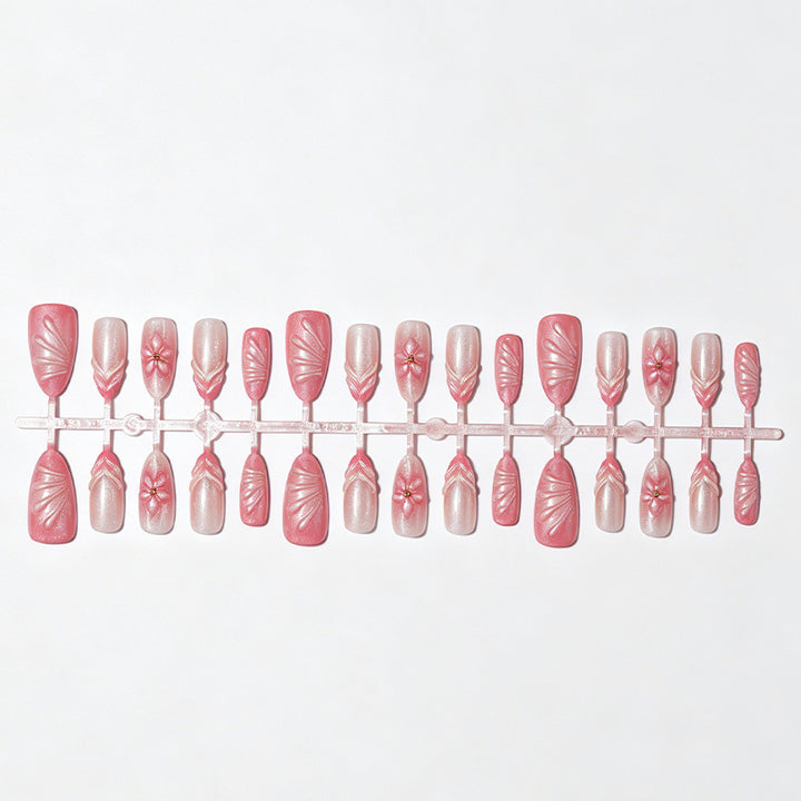 Artistic Floral Press-On Nail Set Kalsten