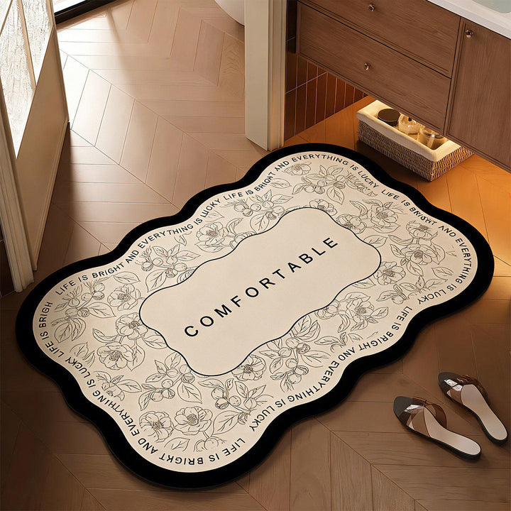 Floral Design Bathroom Mat Kalsten