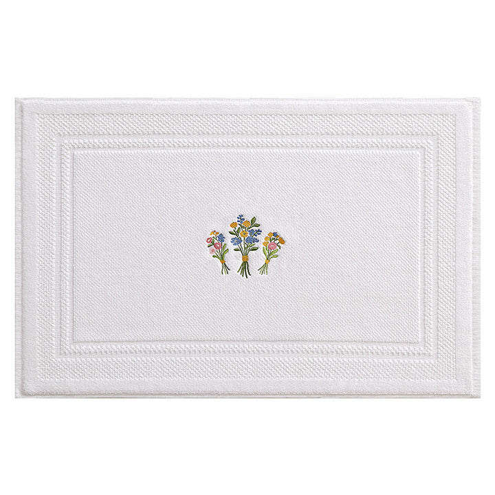 Elegant Embroidered Lavender Bath Mat Kalsten