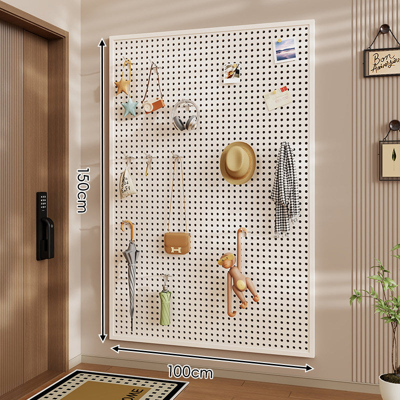 Wall-Mounted Perforated Pegboard Organizer Panel Large Square with Modular Hooks and Accessories