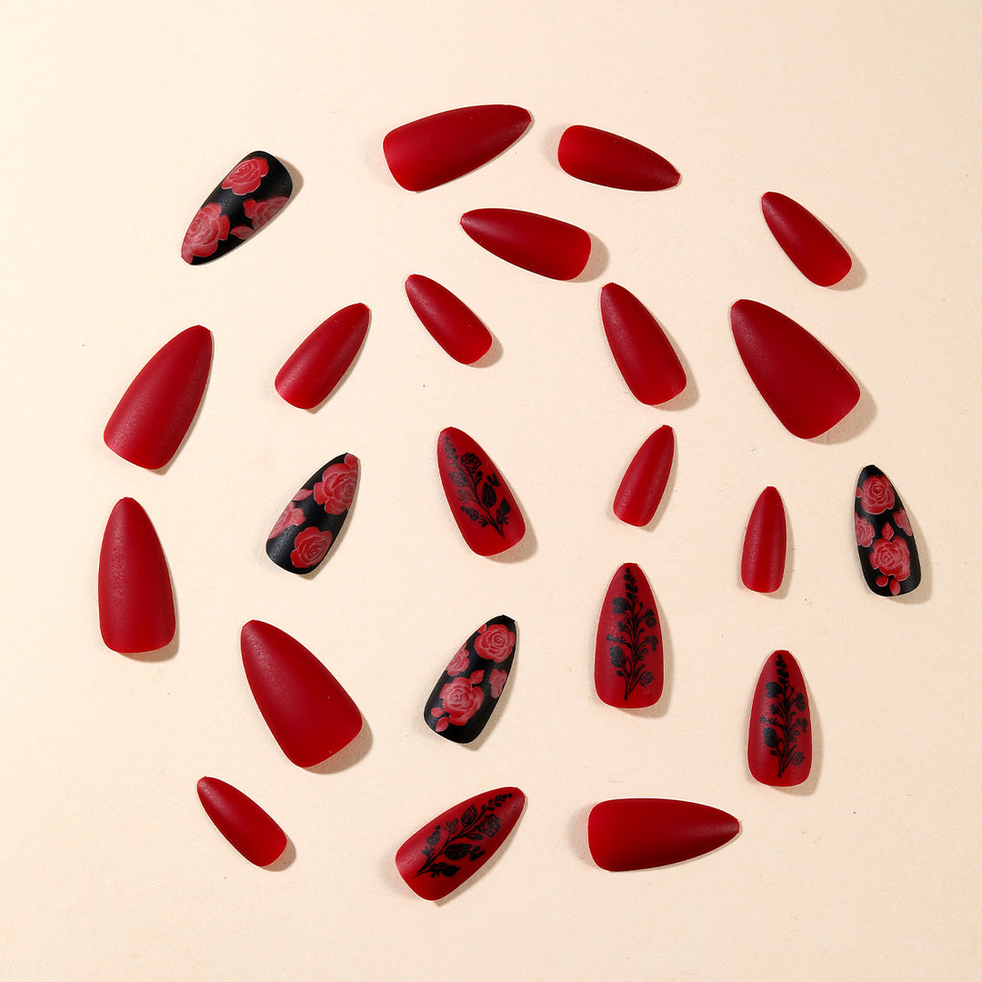 Floral Matte Acrylic Nail Set Kalsten