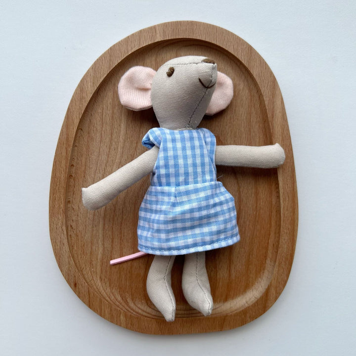 Handcrafted Cotton Mouse Doll with Crochet Floral Dress