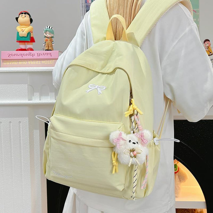 Casual Bow-Embellished Backpack