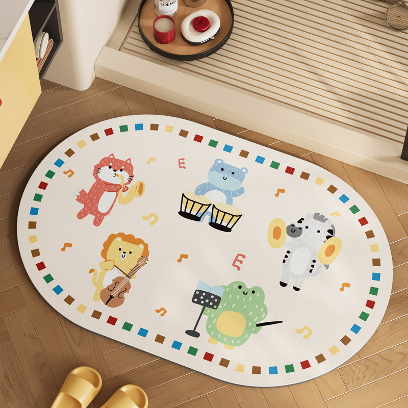 Playful Cartoon Animal Area Mat Kalsten