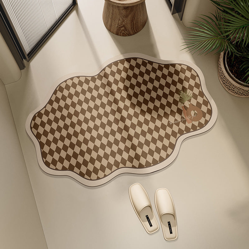 Stylish Checkerboard Bath Mat