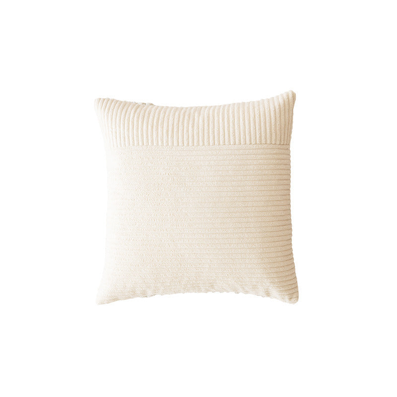Textured Ribbed Square Decorative Throw Pillow with Removable Cover