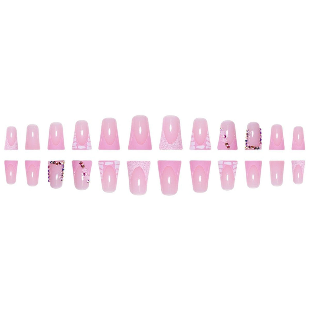Glamorous Acrylic Press-On Nail Extensions with Decorative Rhinestones Kalsten