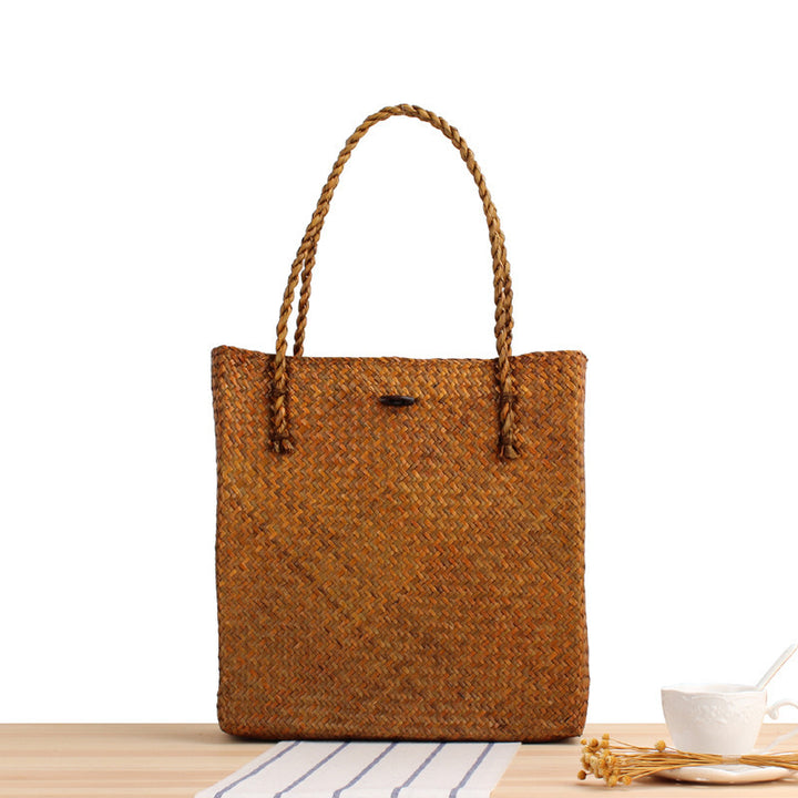 Hand-knotted tote bag made of natural wicker Kalsten