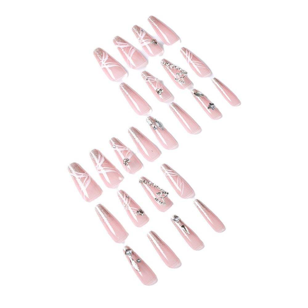 Glamorous Crystal-Embellished Press-On Nail Set Kalsten