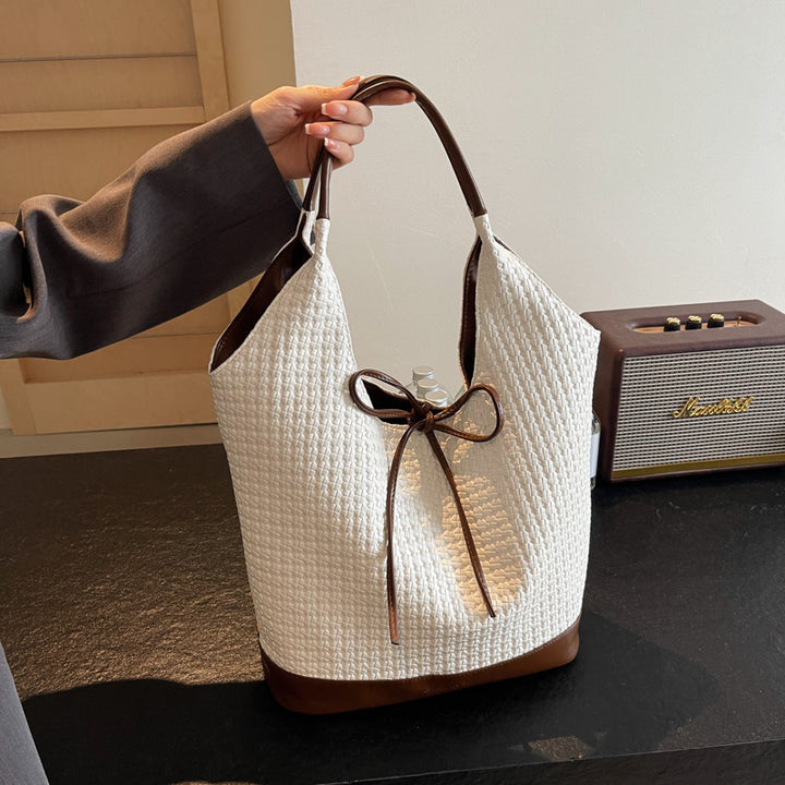 Stylish Woven Bucket Tote Bag