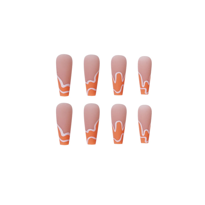 Artful acrylic nails with creative wave design Kalsten