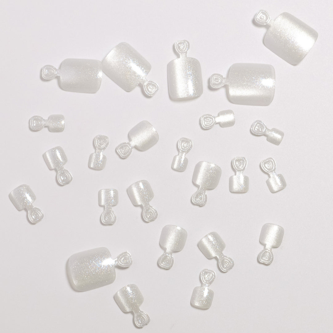 Premium Glittering Pedicure Press-On Nail Set Kalsten