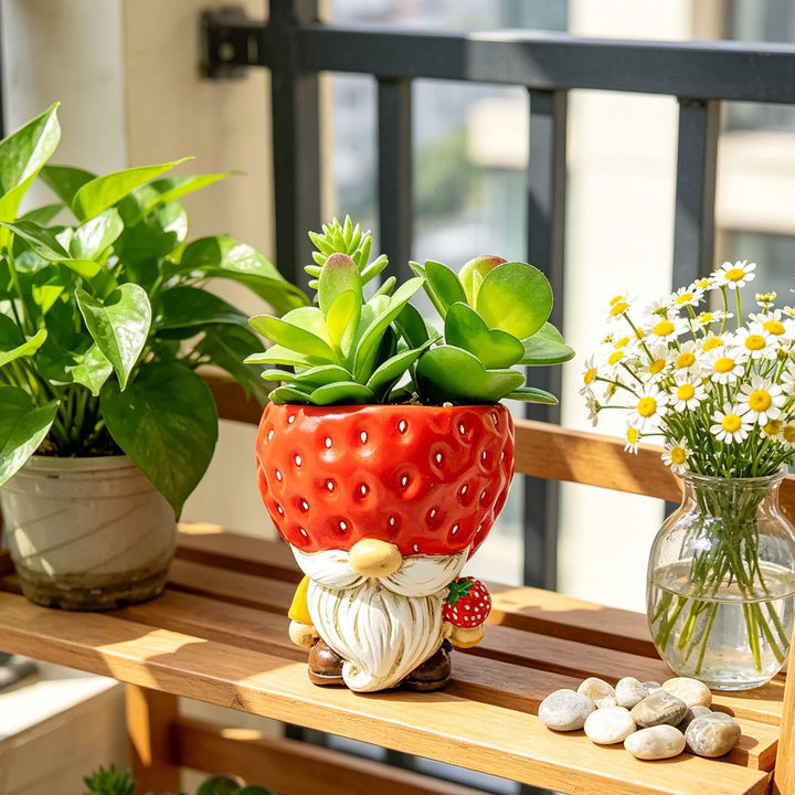 Original flower pot figure with gnome motif Kalsten