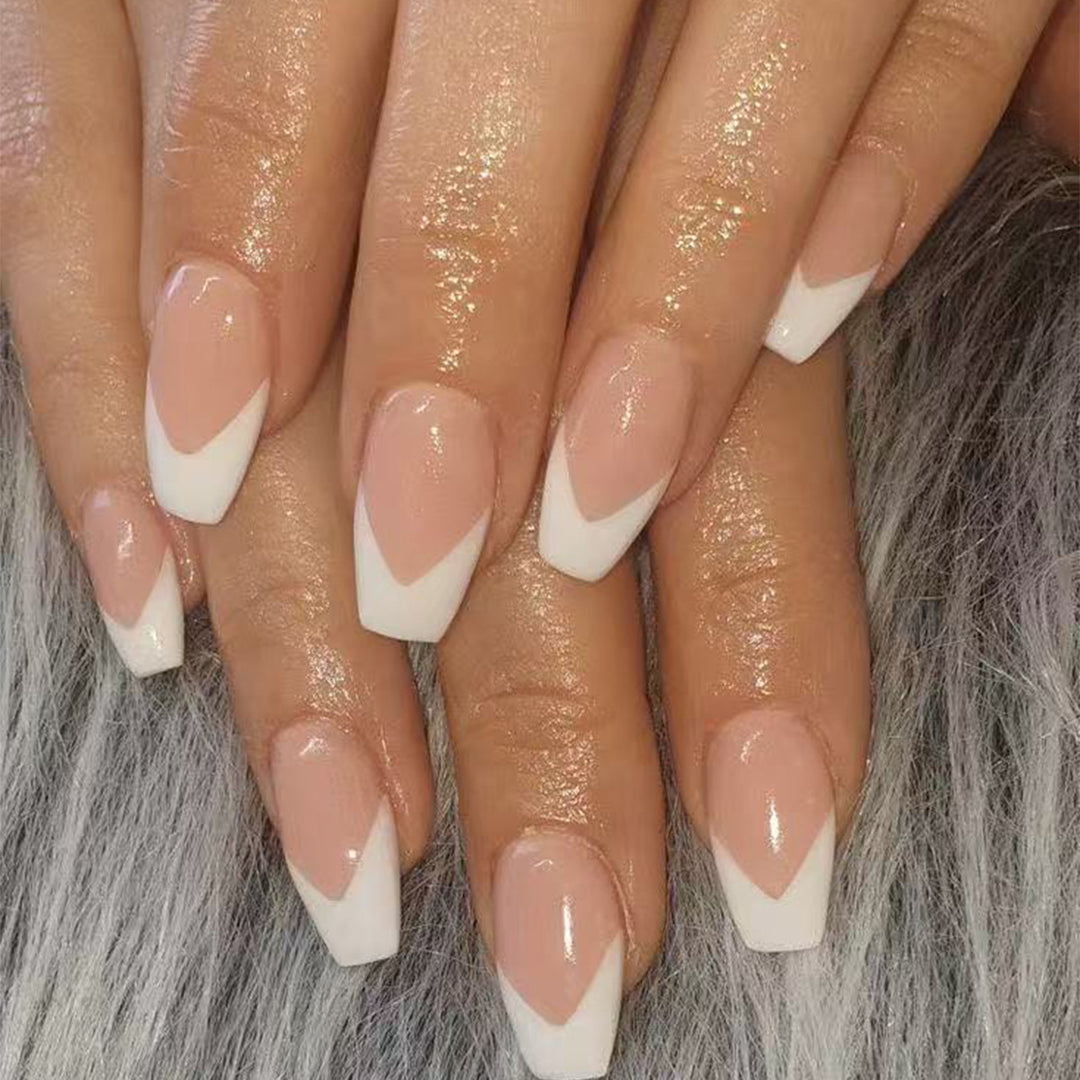 Elegant French Tip Press-On Nails Kalsten