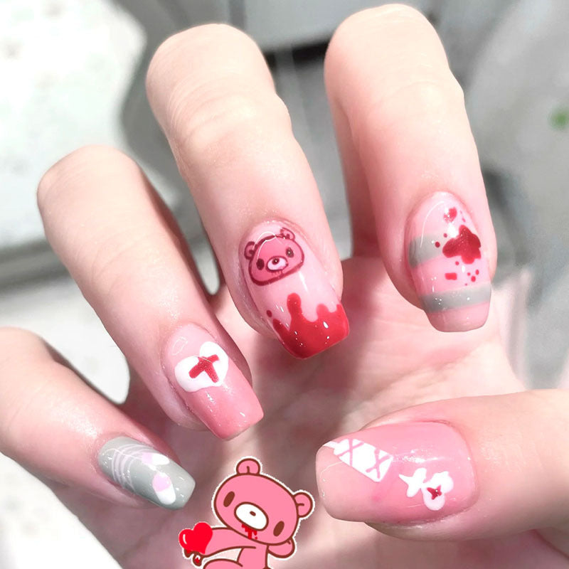Whimsical Character-Themed Press-On Nail Art Set Kalsten