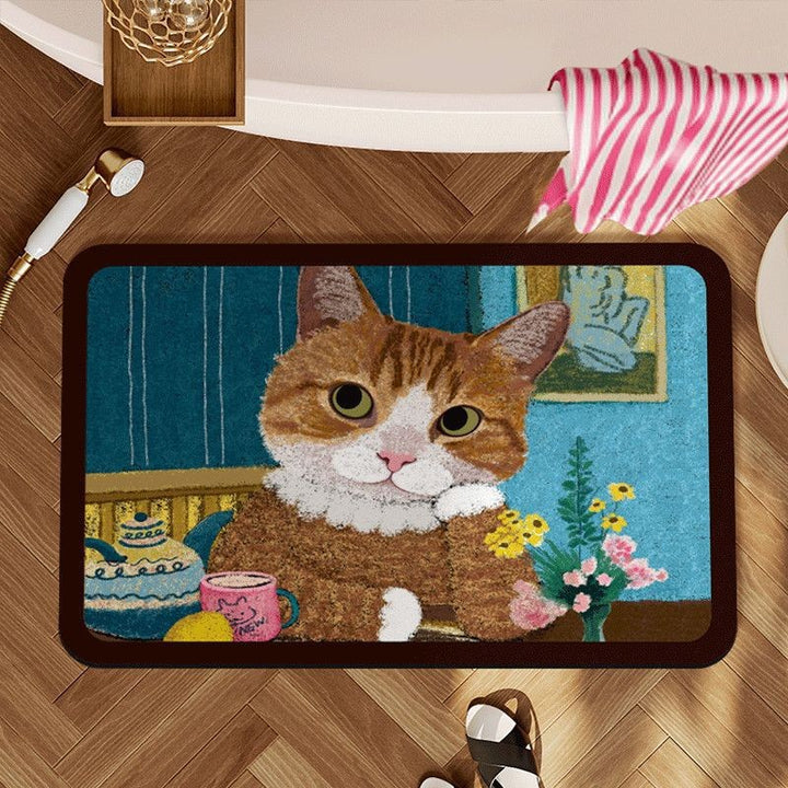 Cat-Themed Bath Mat Kalsten