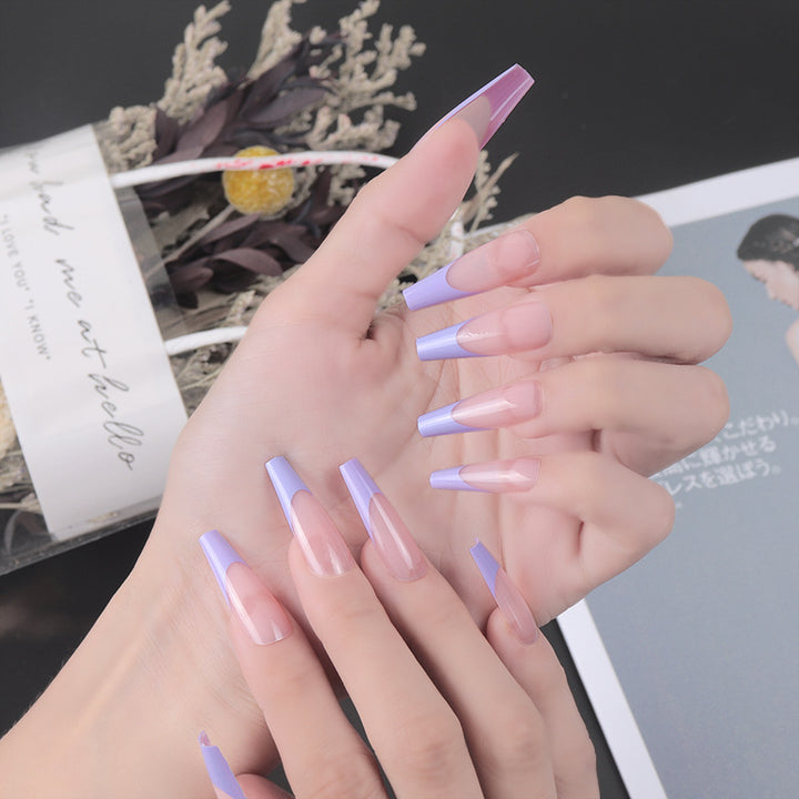 Elegant Stiletto Press-On Nail Set with Two-Tone Design Kalsten