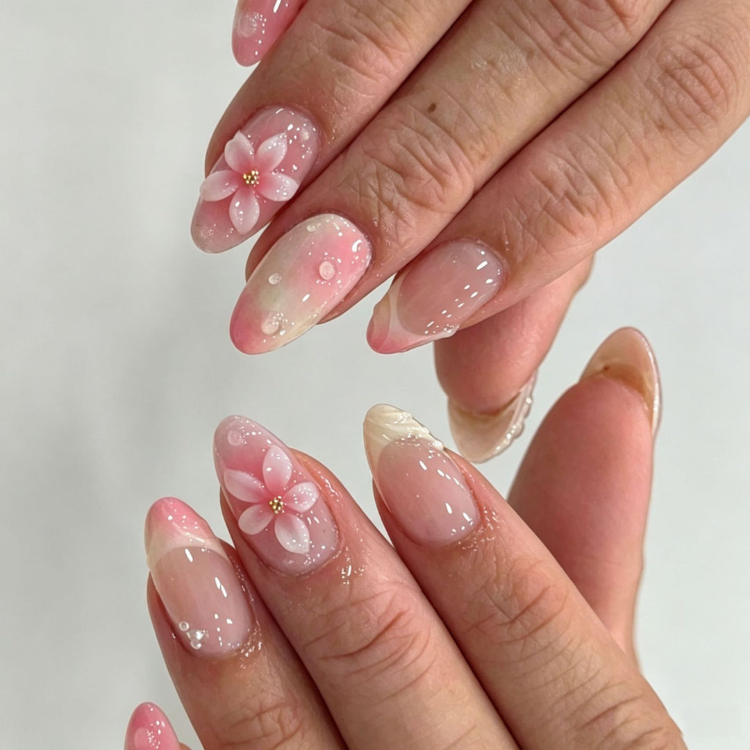 Elegant Press-On Nail Tips with Decorative Bow Kalsten