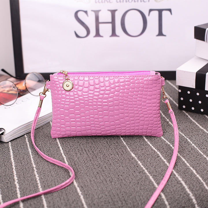 Crocodile Patterned Crossbody Clutch