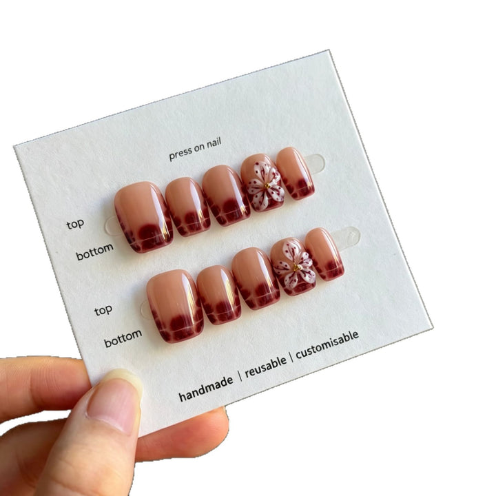 Artistic Floral Ombre Press-On Nail Set