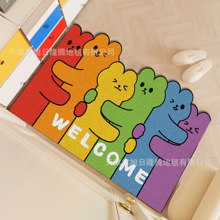 Unisex Playful Cartoon Cat-Themed Welcome Mat Kalsten