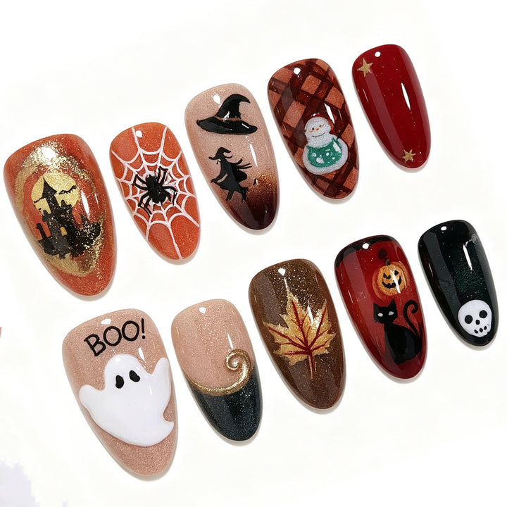 Halloween-Themed Decorative Press-On Nail Art Set Kalsten