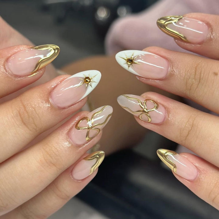 Elegant artificial nails with floral accents Kalsten
