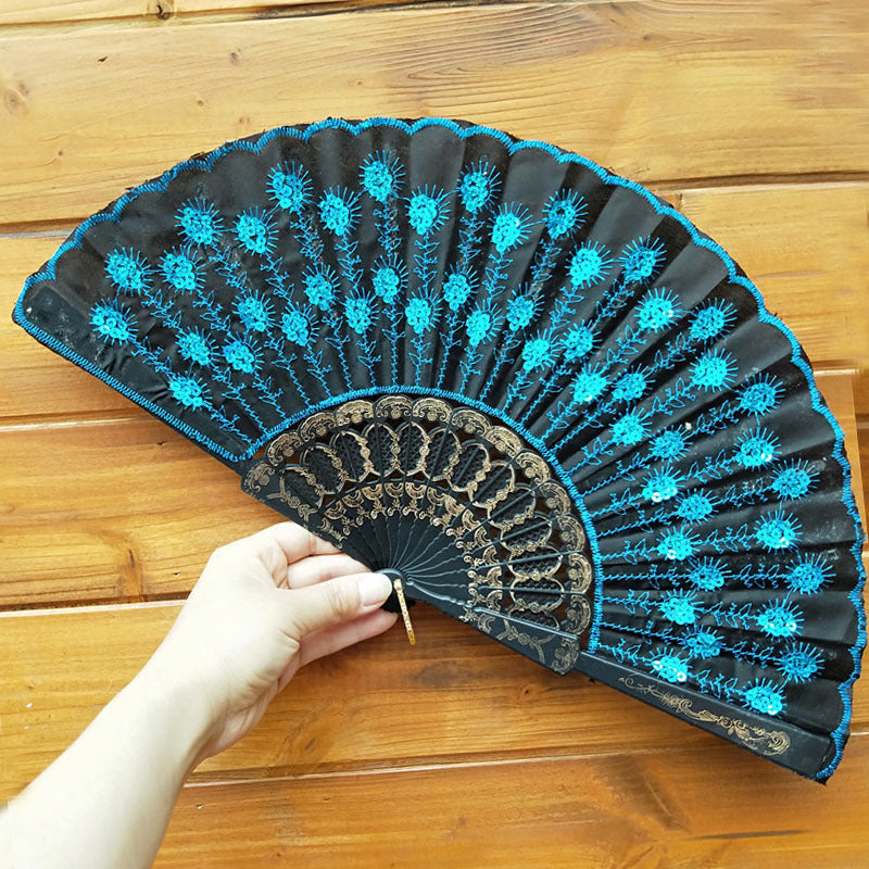 Women's high-quality lace fan with artistic floral motifs Kalsten