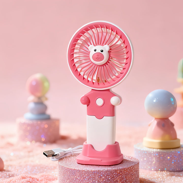 Women's Portable Hand Fan with USB Charging Function and Flexible Tilt Adjustment Kalsten