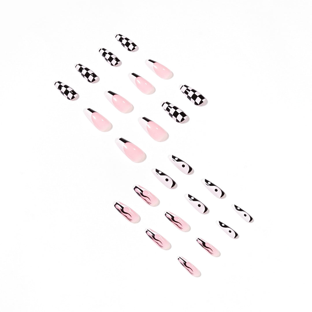 Artificial nail art with modern graphic design Kalsten