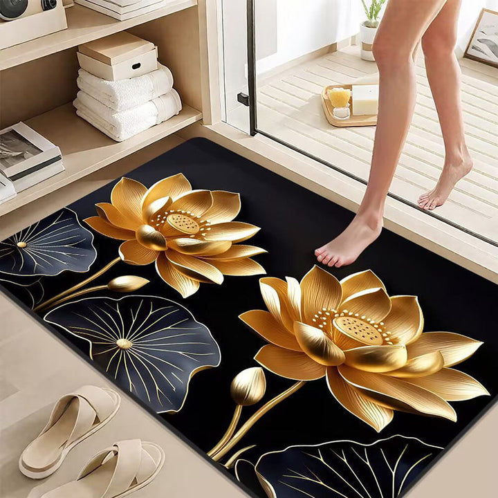 Elegant Lotus Flower Bath Mat Kalsten