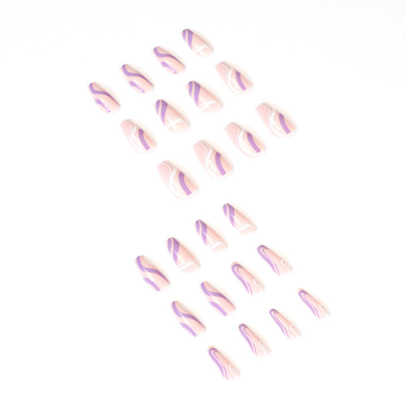 Artful artificial nails with elegant wave design Kalsten