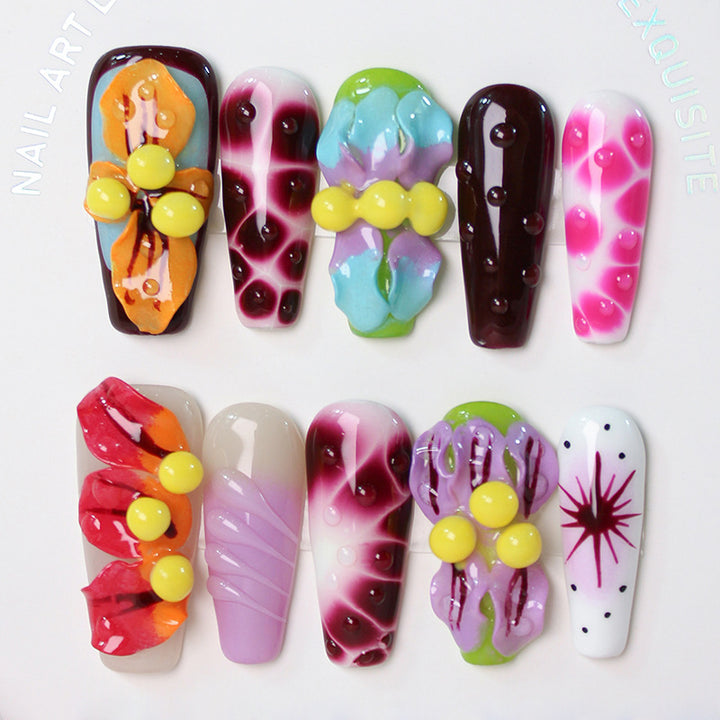 Creative nail art set with colorful 3D decorations Kalsten