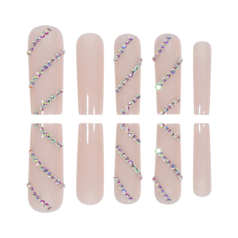 Acrylic nail set with sparkling rhinestone accents Kalsten
