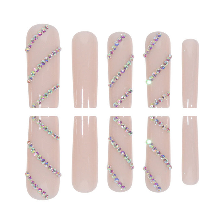 Acrylic nail set with sparkling rhinestone accents Kalsten