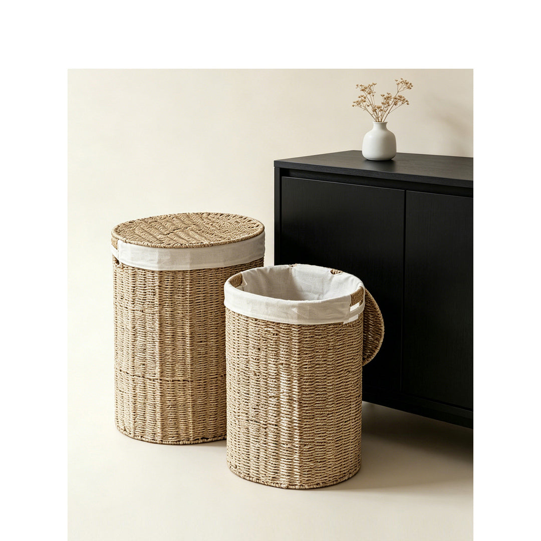 Stylish laundry basket made of natural material Kalsten