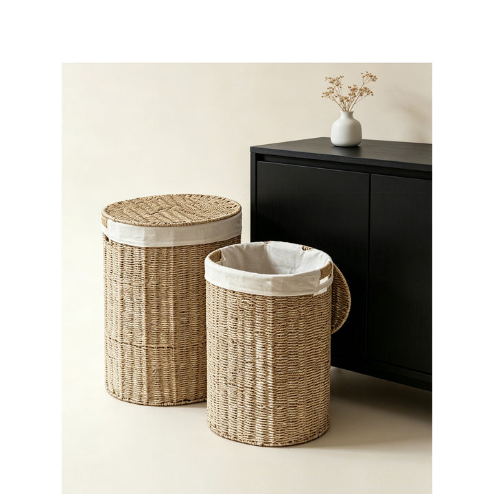 Stylish laundry basket made of natural material Kalsten