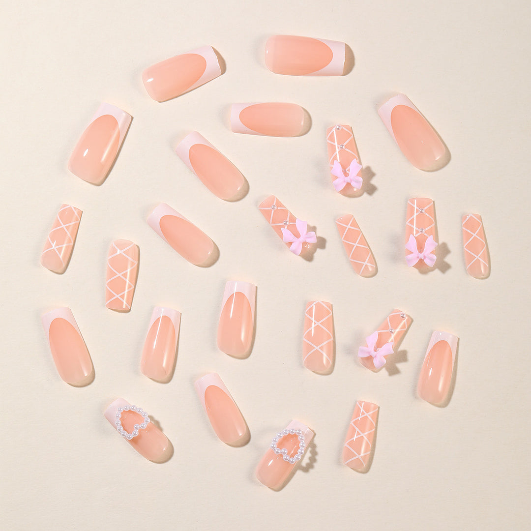 Decorative Heart-Accent Acrylic Nail Art Extensions Kalsten