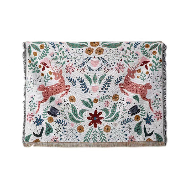 Floral Patterned Cozy Knit Throw Blanket