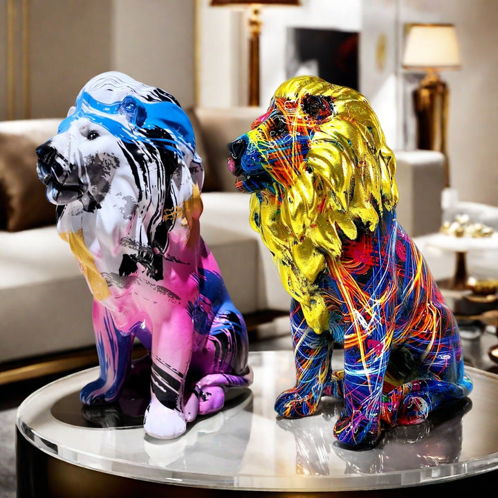 Colorful Lions Sculpture Kalsten