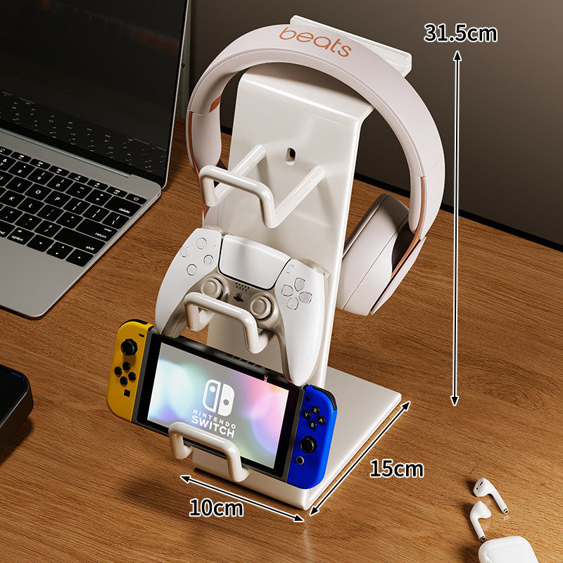 Multi-Device Gaming Headset and Controller Stand with Integrated Phone and Console Dock