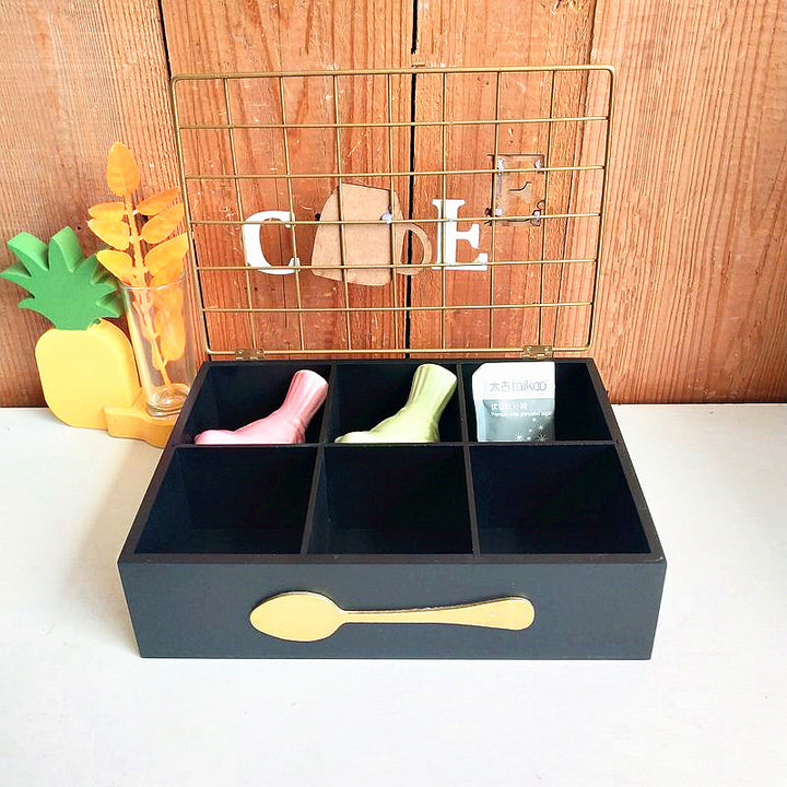 Coffee storage organizer with compartments